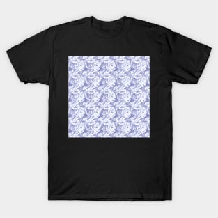 Vintage Art Nouveau Lady pattern - blue T-Shirt